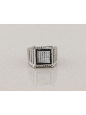 Men's Blue & White Cubic Zirconia Ring Size 10 1/4 Mens